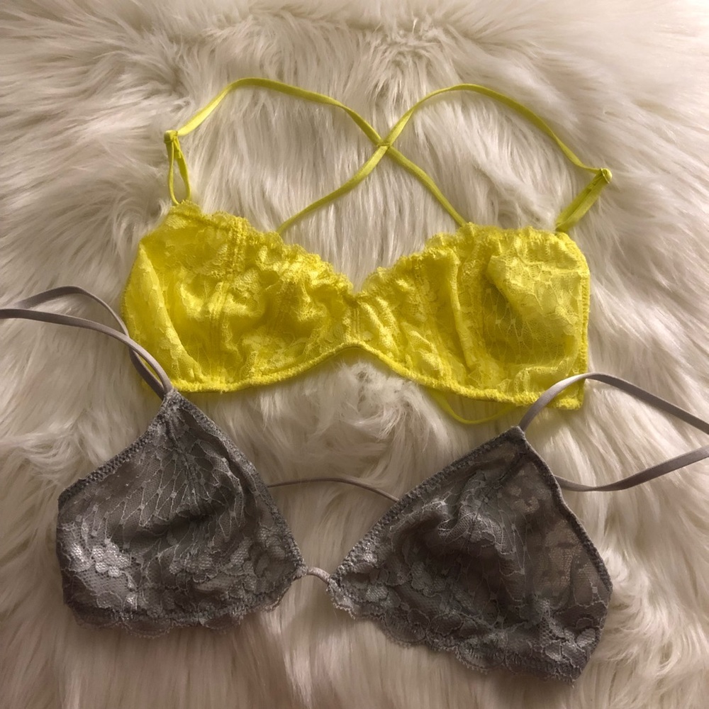 Free People Lace Triangle Bras x2 Size S
